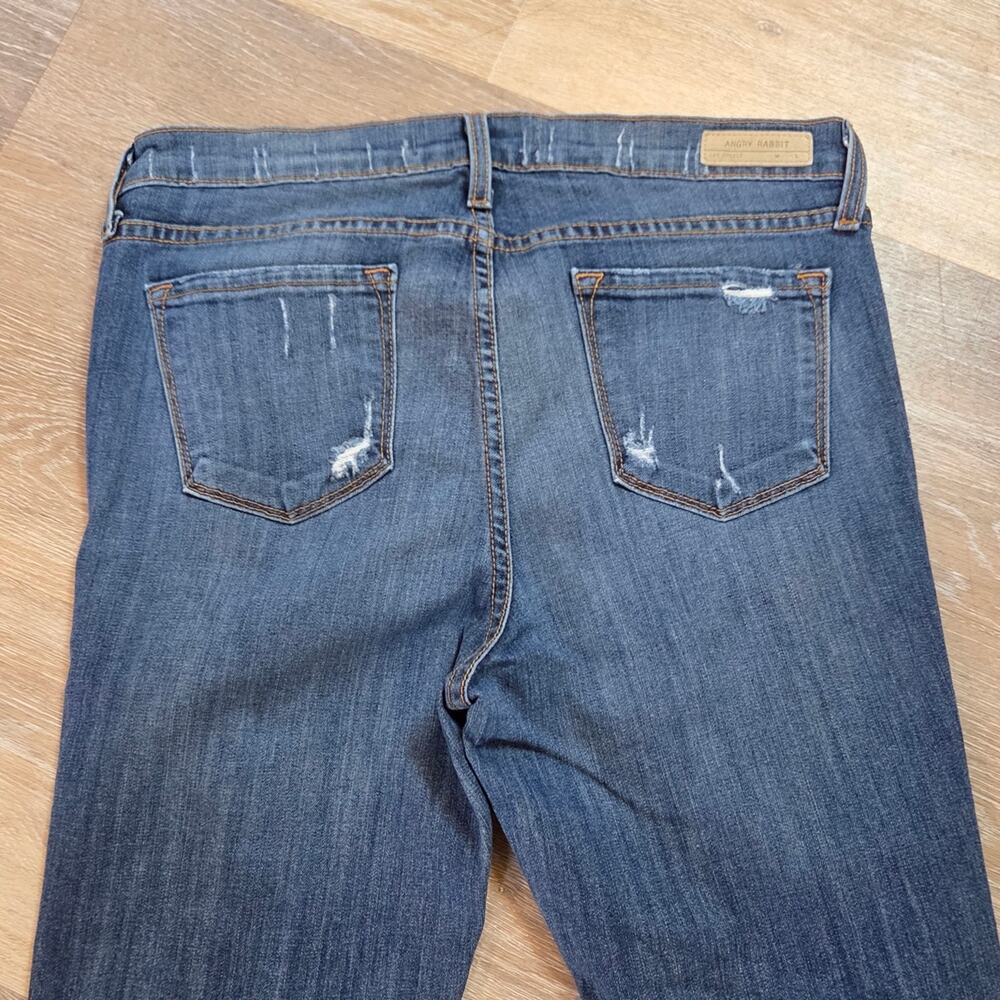 Angry Rabbit Denim Jeans with Tan Stitching Distressed - Picture 8 of 9